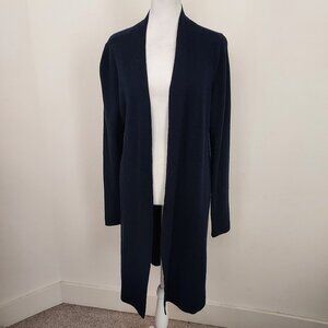 Eileen Fisher Wool Blend Open Long Sleeve Navy Cardigan Size Small